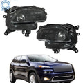 Set of 2 Projector Headlights for Jeep Cherokee (2014–2018) Black Housing