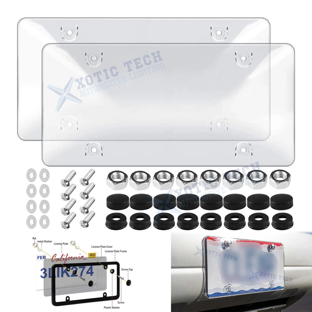License Plate Covers Shields Holders for Standard US Plates Fit 2020–2024