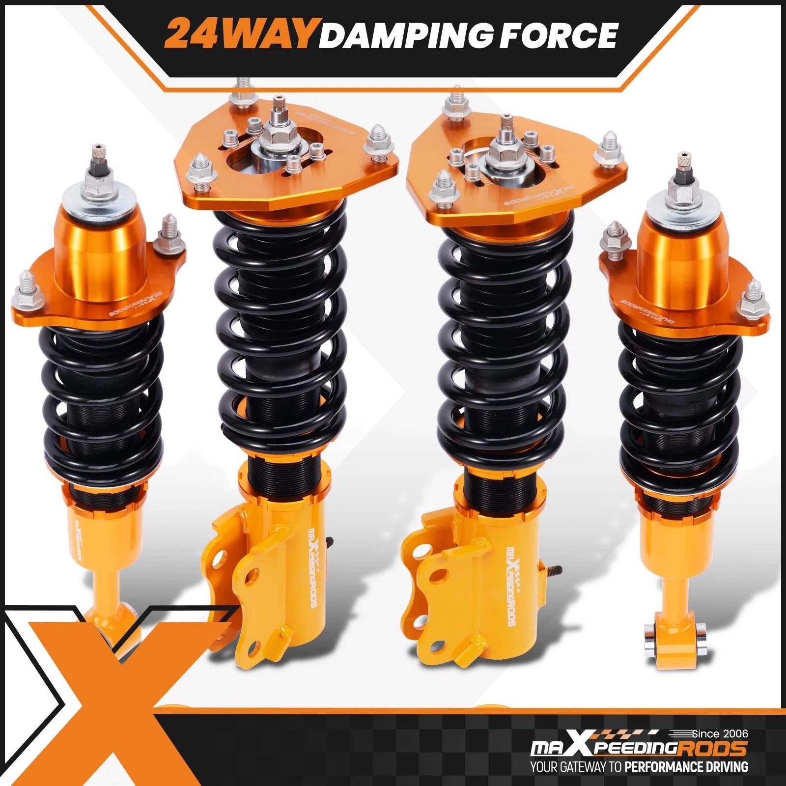 24-Way Adjustable Racing Coilovers for Mitsubishi Lancer (2002–2006)