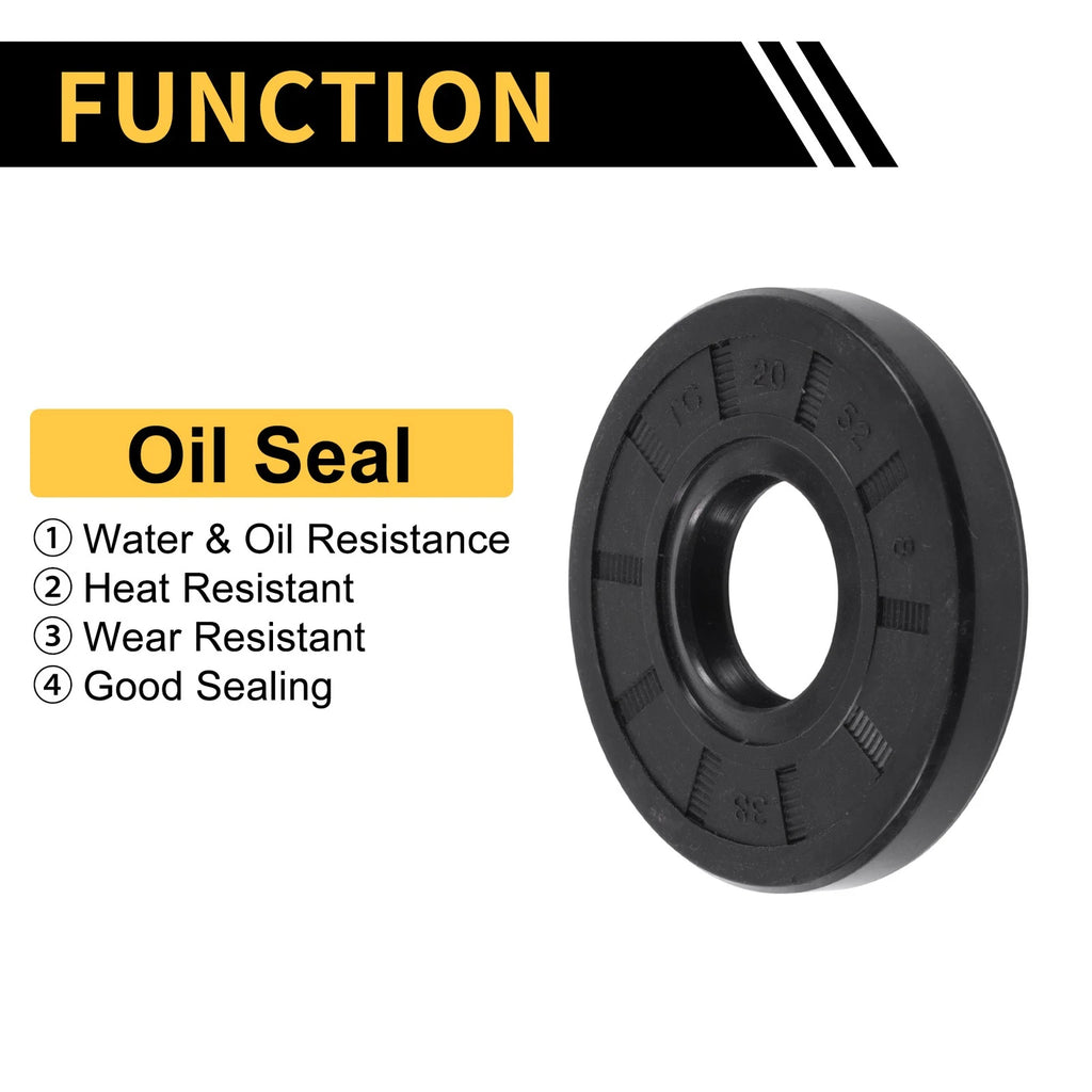 Set of 5 Oil Seal Rotary Shaft Seal NBR Rubber 25x52x8mm