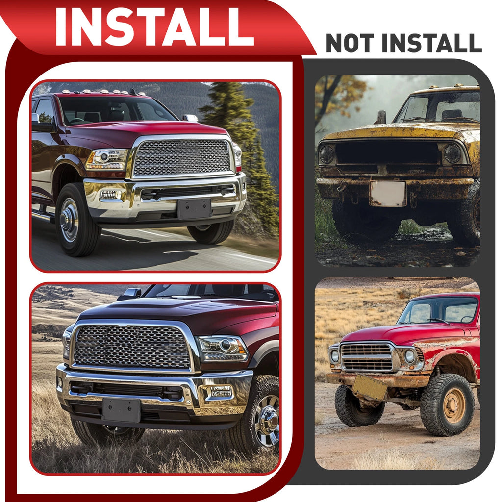 Front License Plate Holder Frame for Ram 2500 3500 (2018)