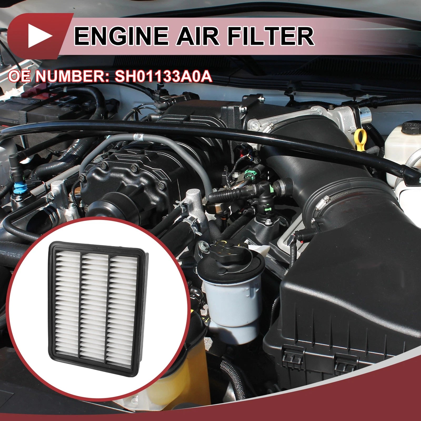 Car Engine Air Filter No.SH01133A0A for Mazda 3 (2013) 1 Pc Long Life