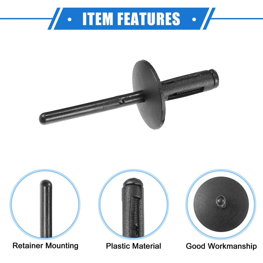 10 Pcs Fender Liner Rivet for BMW X1 (2013–2023) Plastic Black