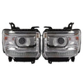 Clear LED DRL Headlights for GMC Sierra 1500 2500 3500 (2014–2018)