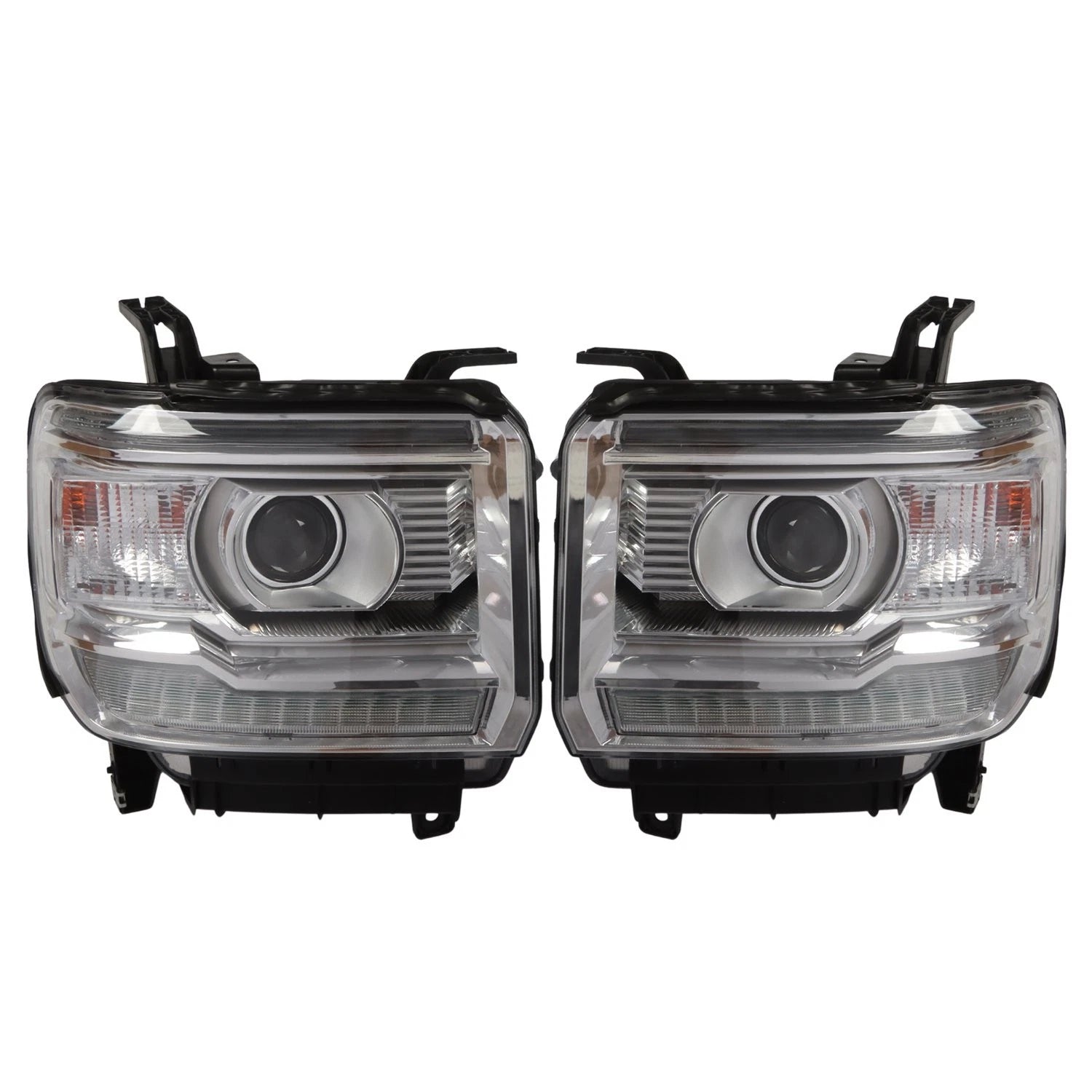 Clear LED DRL Headlights for GMC Sierra 1500 2500 3500 (2014–2018)
