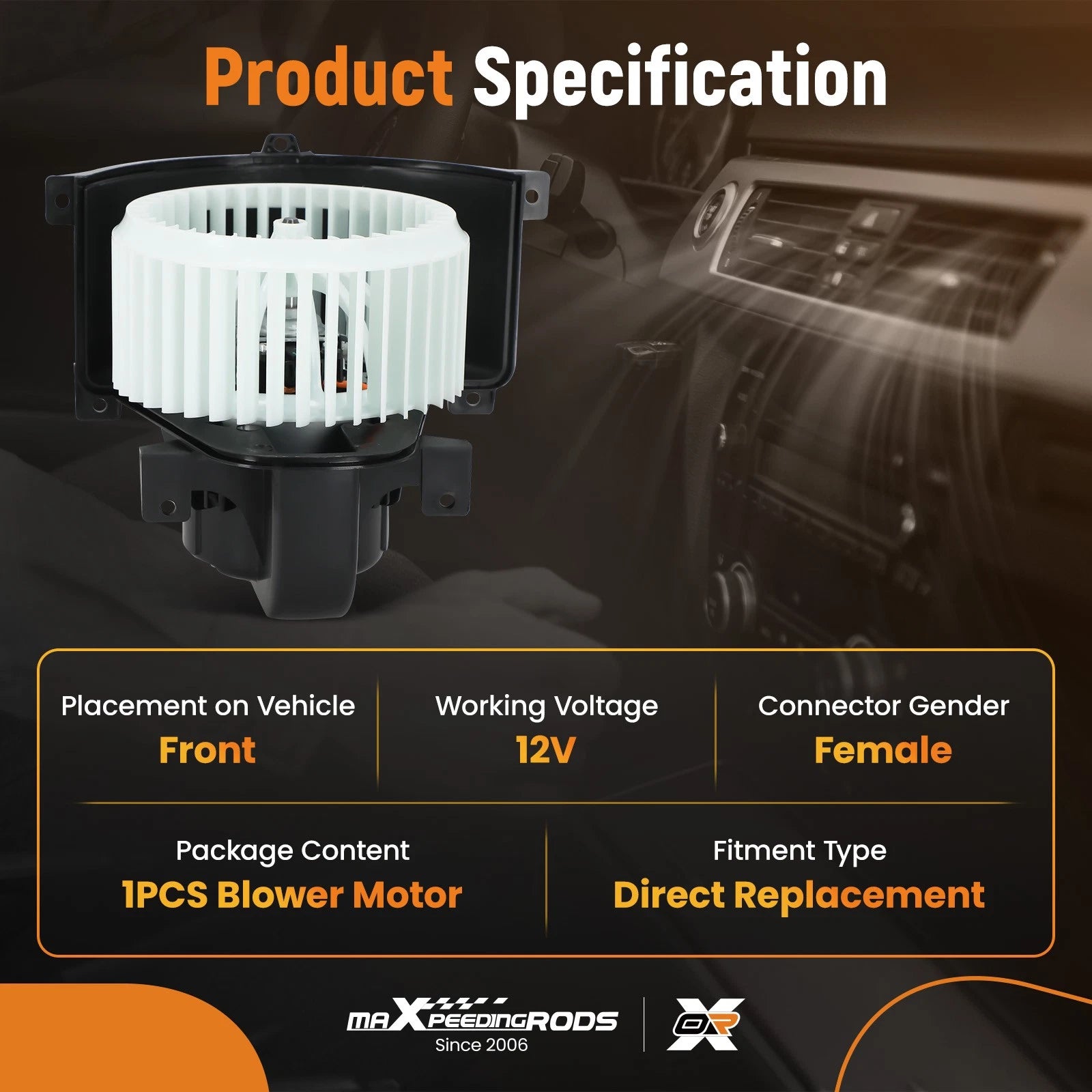 Heater Blower Motor w/ Fan Cage for Volkswagen Touareg Audi Q7 (2004–2010) 700262 76994