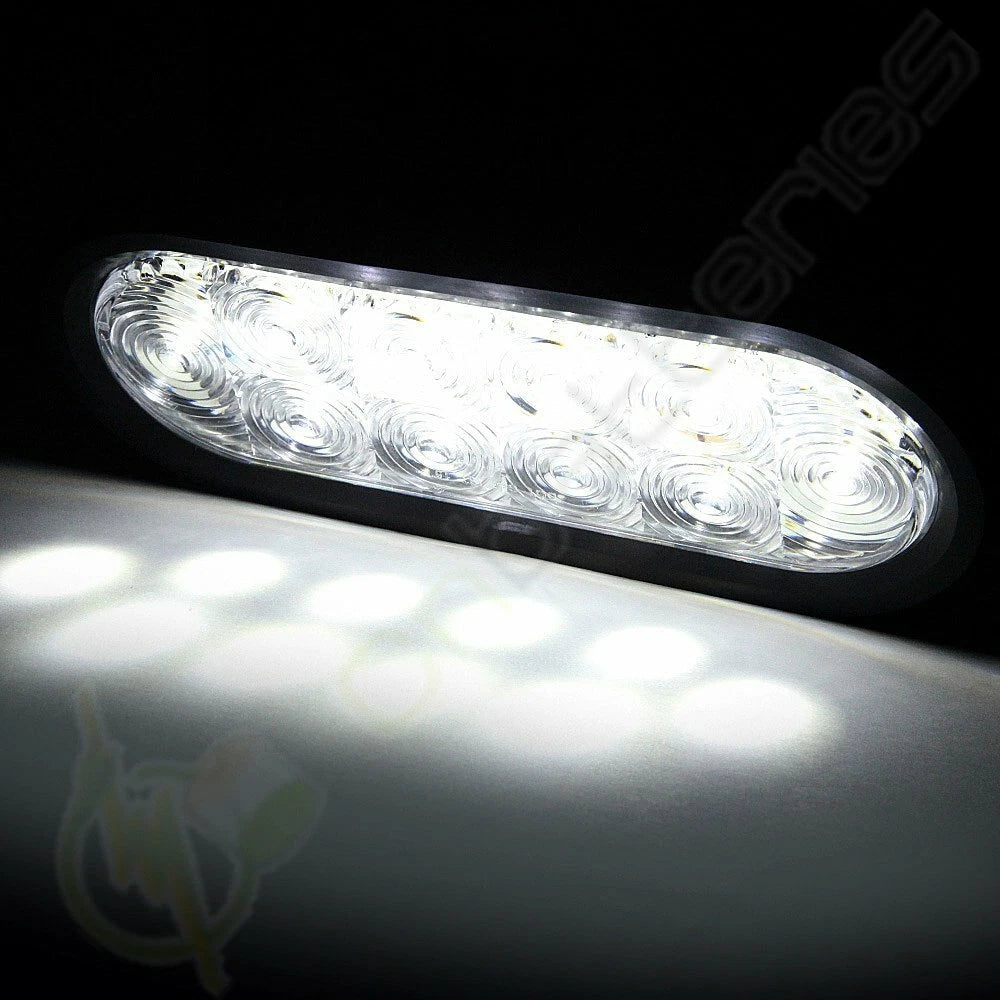 6pcs 10LED Oval Stop Turn Brake Tail Light for Trailer Truck