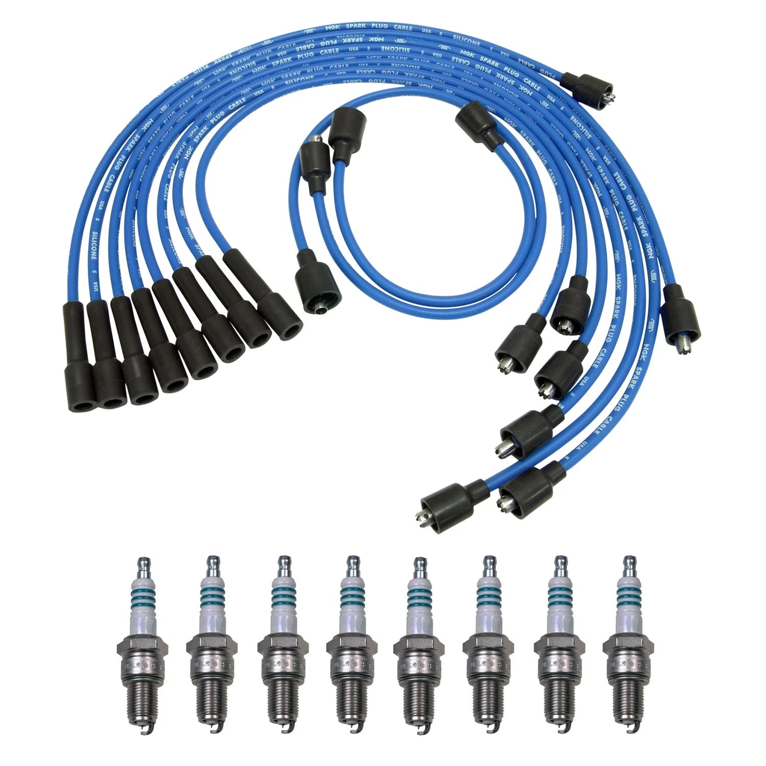 NGK Wire Set & Denso 8 Iridium Spark Plugs for B250 D250 Diplomat V8