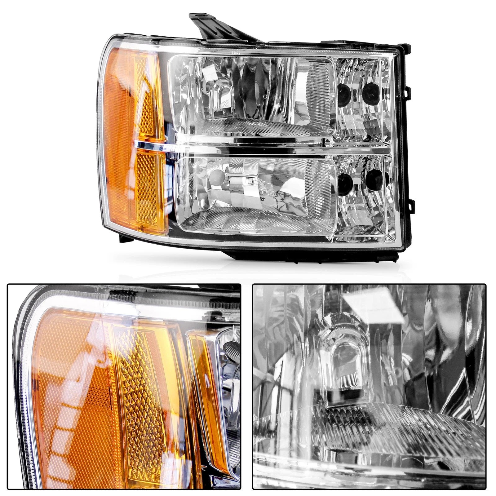 Pair Headlight Assemblies for GMC Sierra 1500 2500HD 3500HD (2007-2013)