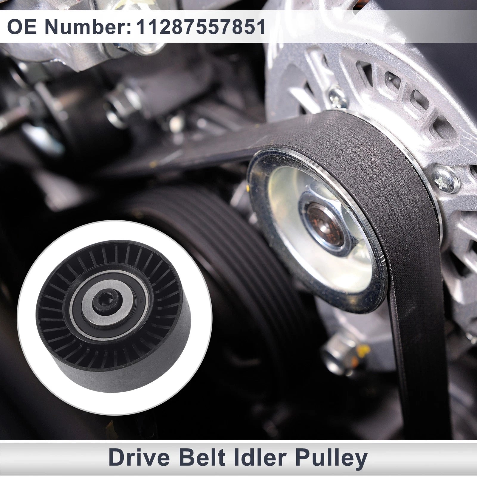 Drive Belt Idler Pulley for BMW 335 (2007–2013) No. 11287557851 Black