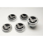 Chrome Cap Covers Kit with Dark Blue Vinyl Inlay for 2016-2019 Corvette GS