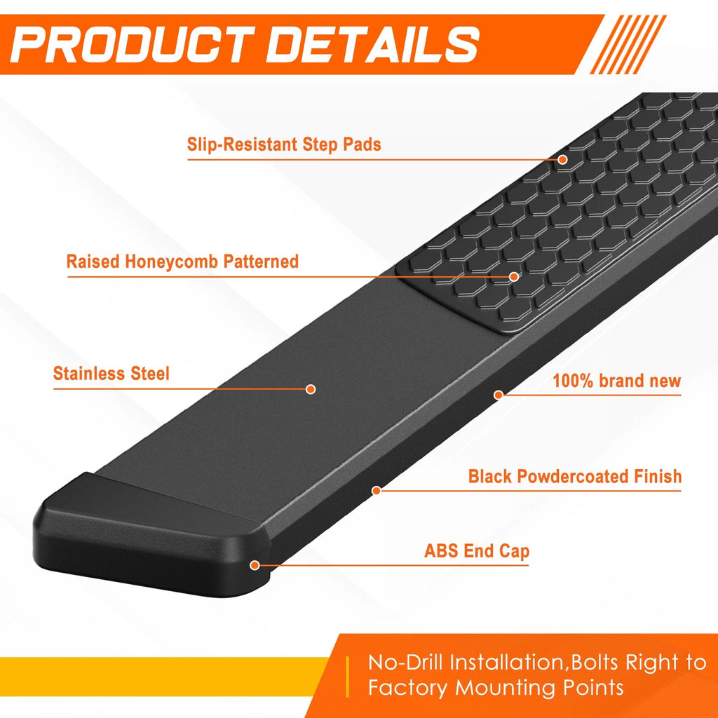 Set of 2 Honeycomb Step Pad Nerf Bars for Ford F150 Crew Cab (2004–2014)