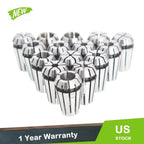 15Pcs Spring Collet Set for CNC Milling Tool ER11 (1/16"-3/4")