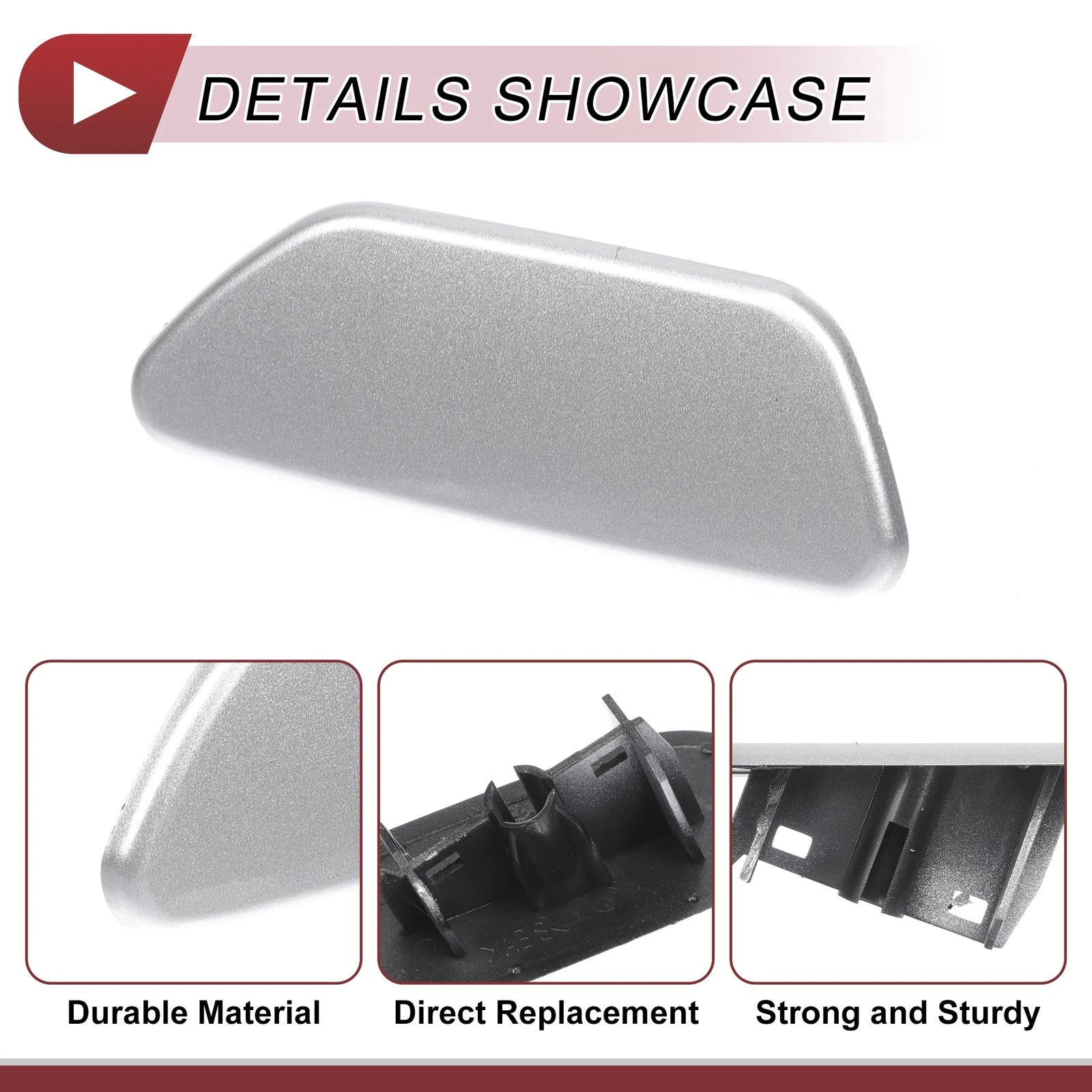 Front Left Washer Nozzle Cover Cap for Subaru Forester (2013–2015) Silver Tone