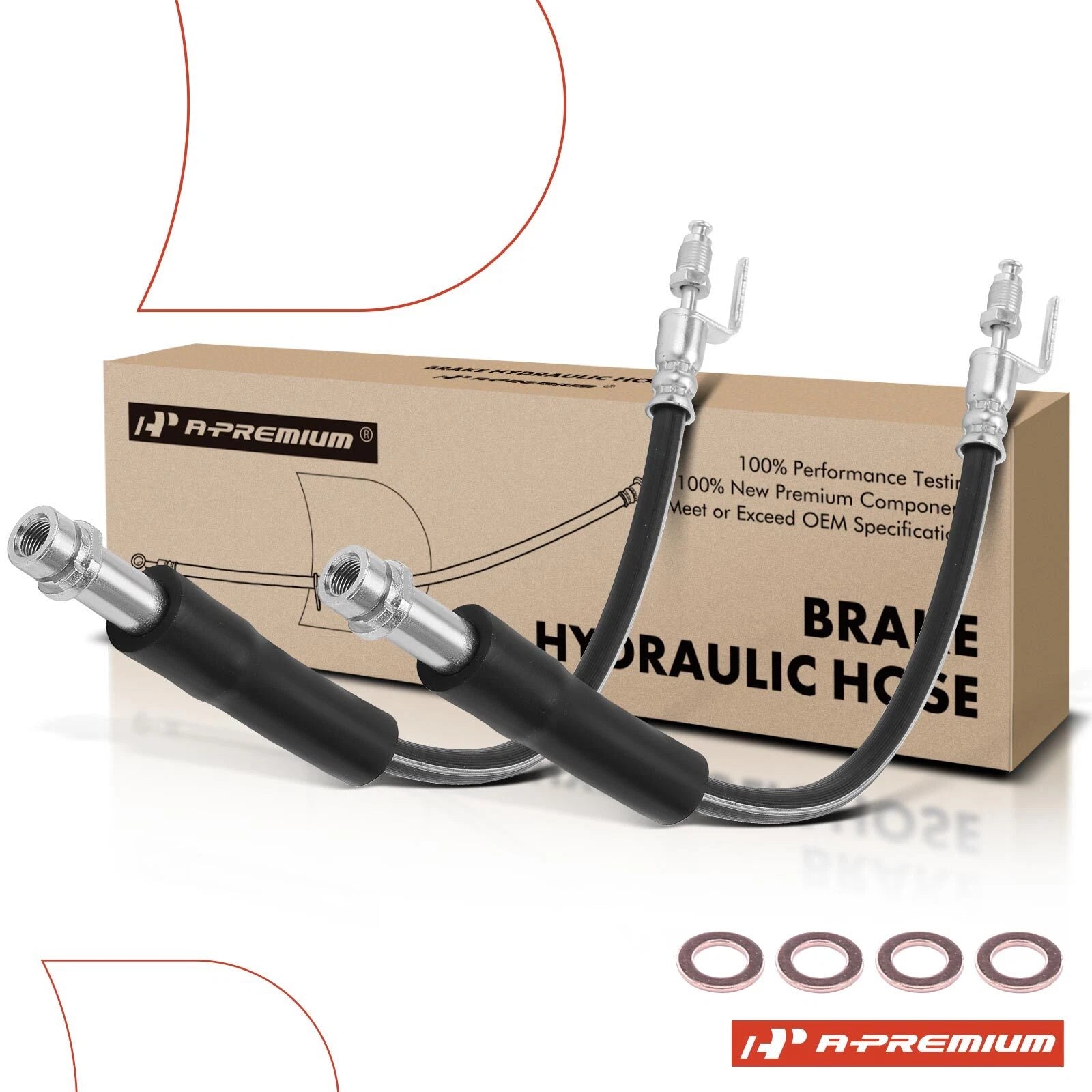 2X Front Brake Hydraulic Hose for Ford Transit-150 250 350 (2015–2021)