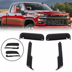Set of 2 Top & Side Mirror Cover Caps for Chevy Silverado GMC Sierra HD (2020–2024)
