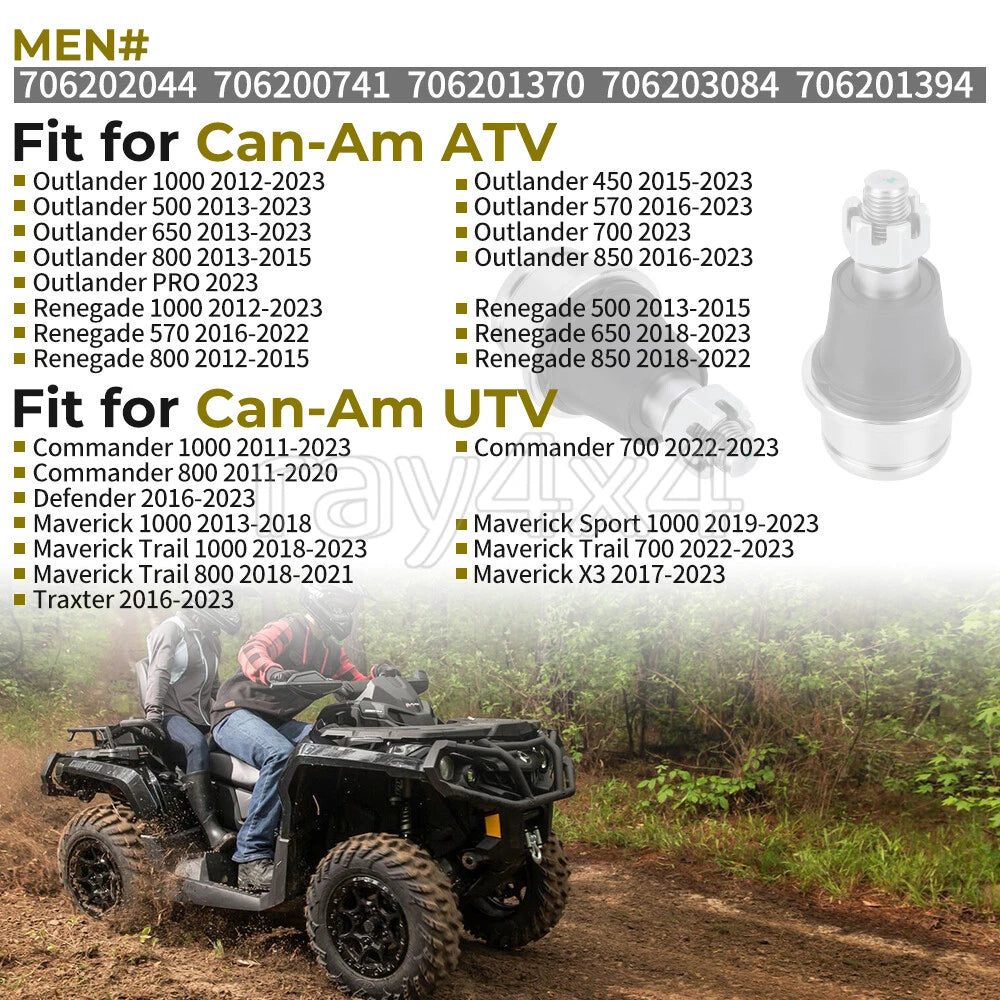 Pair Upper Ball Joint for Can Am UTV Commander 1000 700 800 (2011–2023)