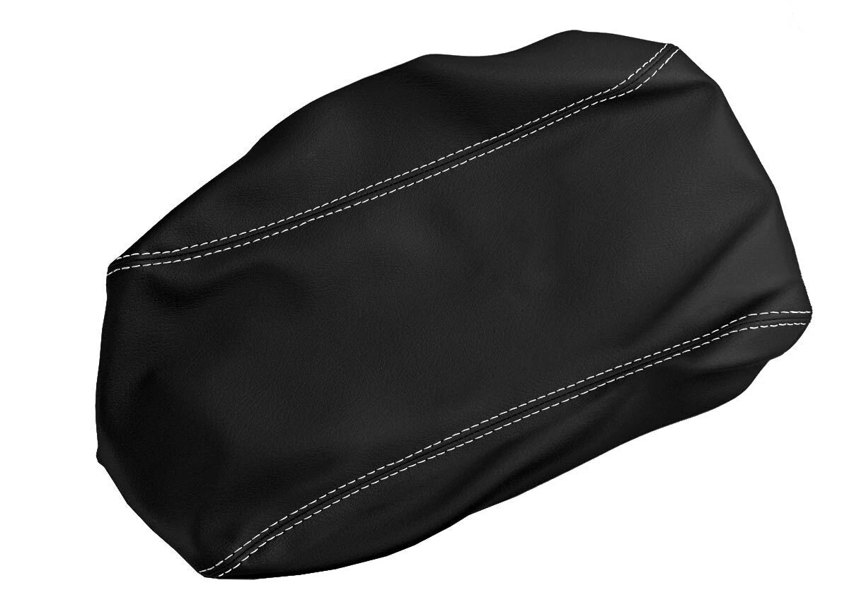 Leather Console Lid Armrest Cover for Lincoln MKX (2007–2010) White Stitch