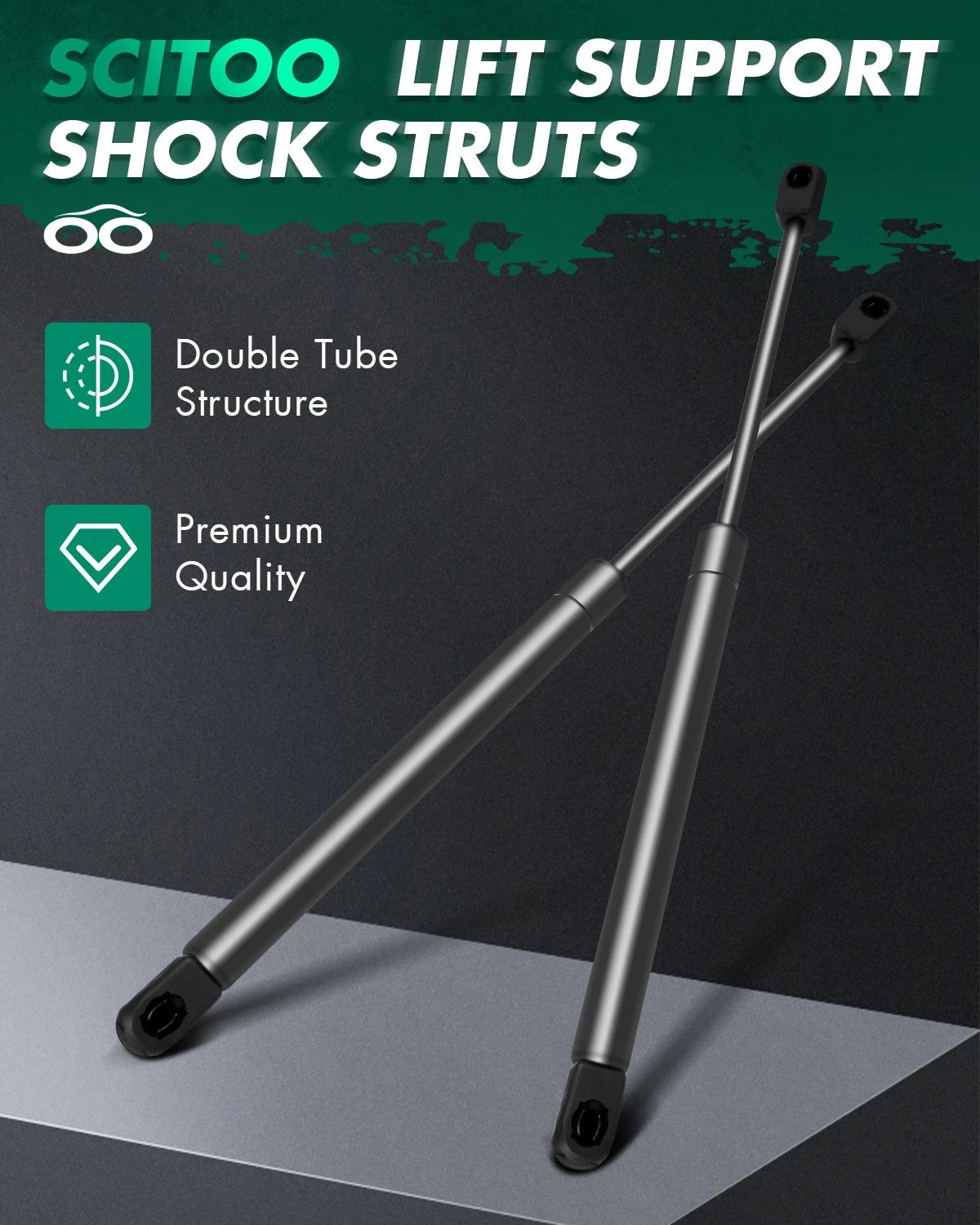 2X Front Hood Lift Supports Struts for Hummer H3 (2006–2010)