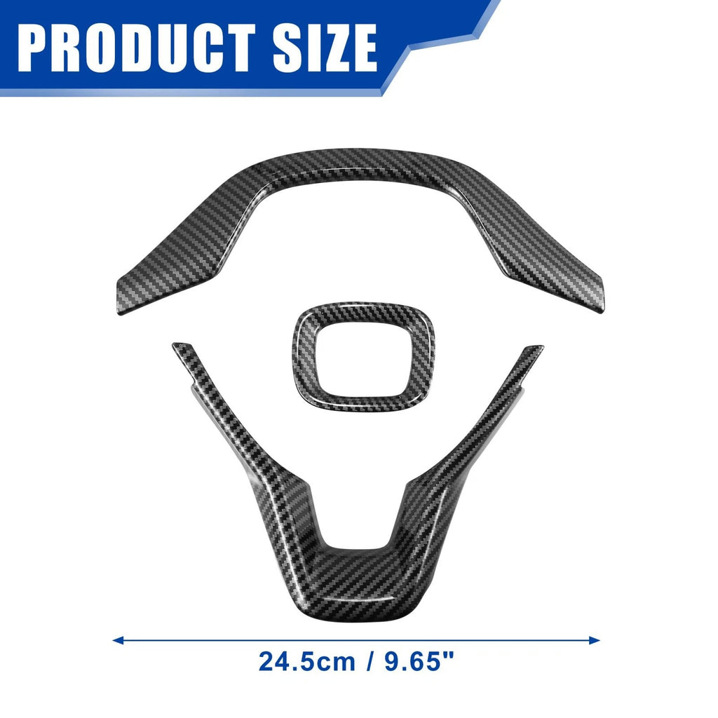 3pcs Steering Wheel Cover Trim for Honda Accord (2018–2021) Carbon Fiber