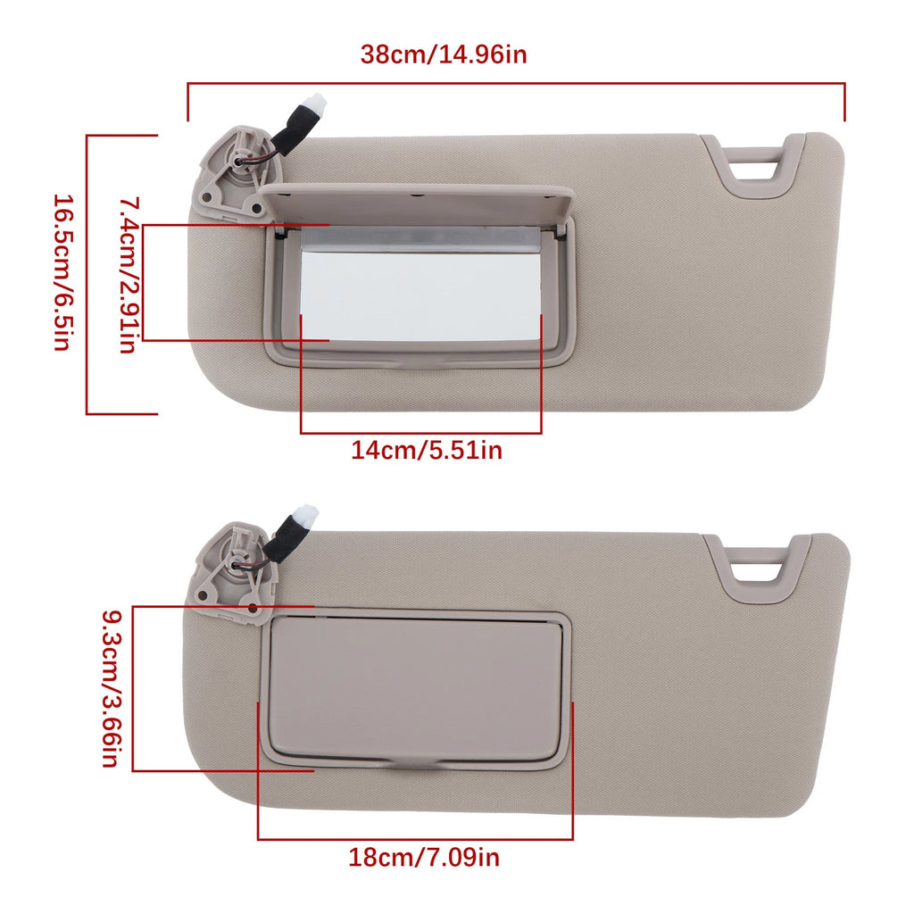 Sun Visor for Nissan Altima (2019â2024) with Lights and Mirrors