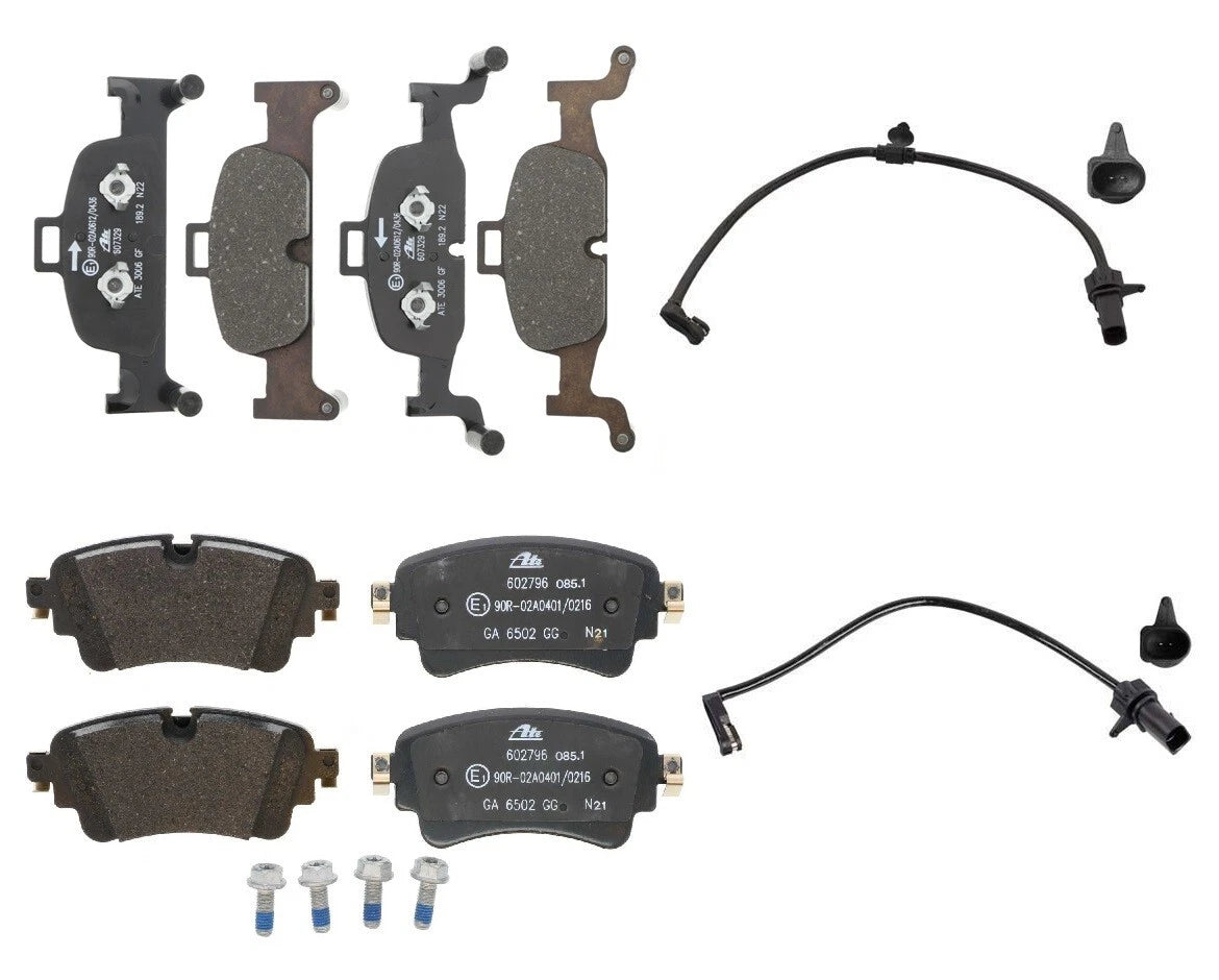 Set of 4 Semi-metallic Brake Pads & Sensors for Audi A4 A5 Quattro