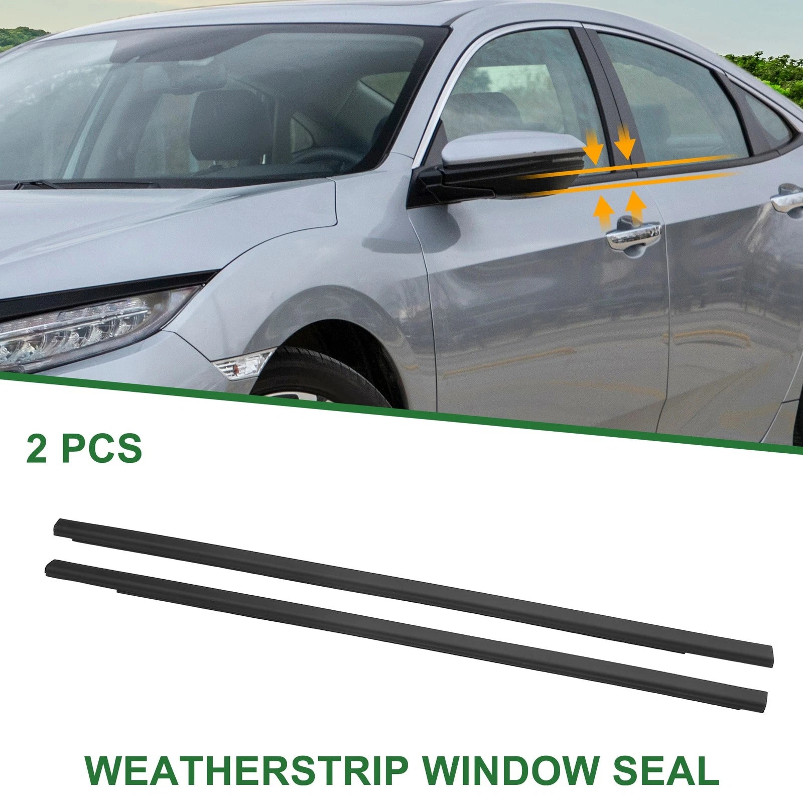 2pcs Weatherstrip Window Seal No. 72450TEAT01 for Honda Civic 