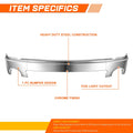 Front Bumper Face Bar for GMC Sierra 1500 (2007–2013) w/ Fog Light Cut-outs