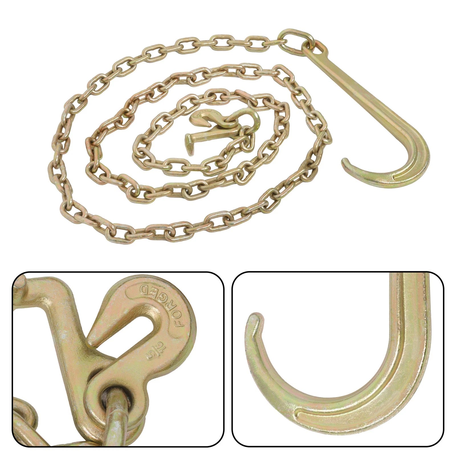Tow Chain 15 J Hook 5/16 x 10 FT Grade 70 for Mini Wrecker