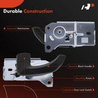 Front Left Door Handle for Kia Sorento (2003-2009) Black Interior