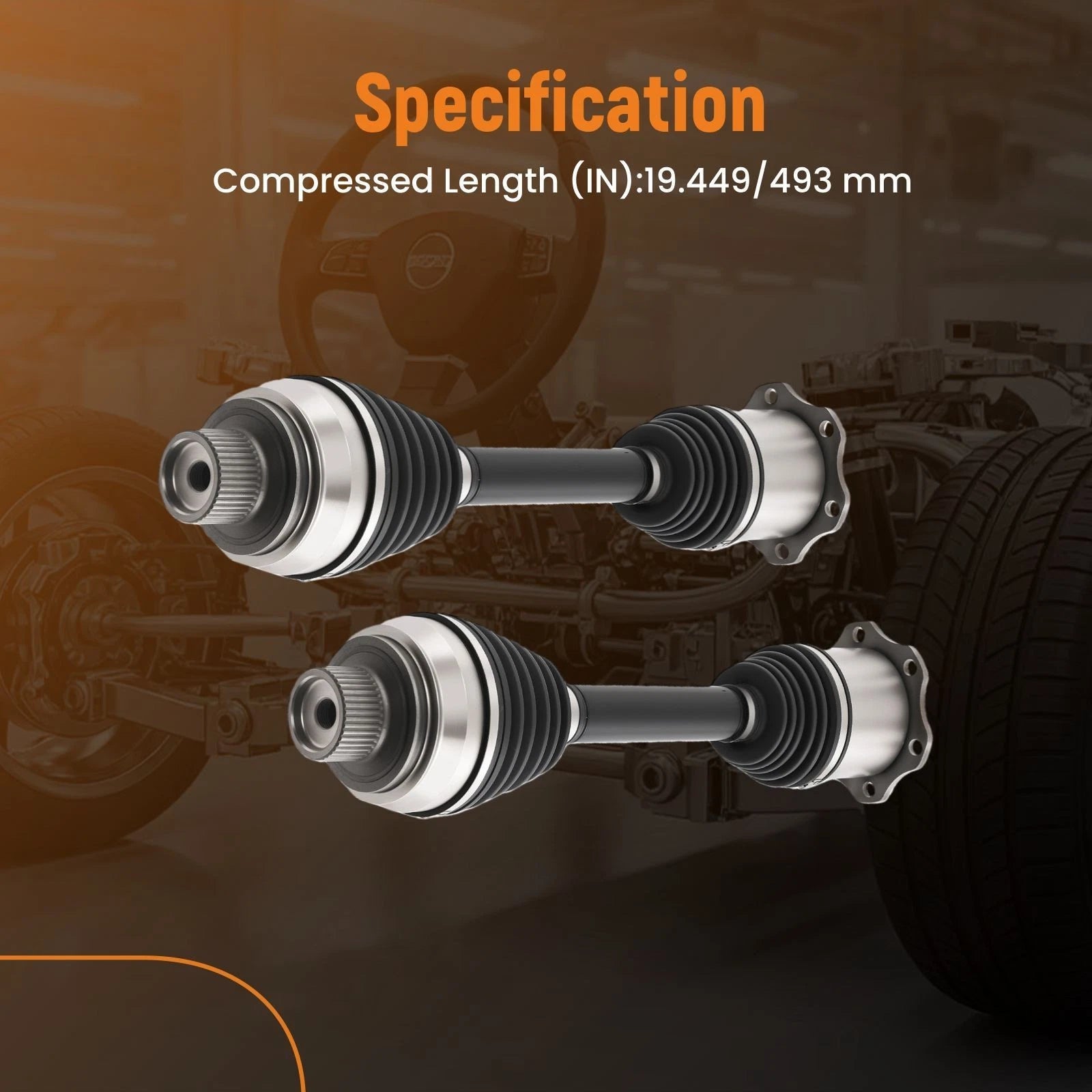 Pair Front CV Axle Assembly for Audi A6 A7 A8 Quattro Q5 RS7 SQ5 (2016)