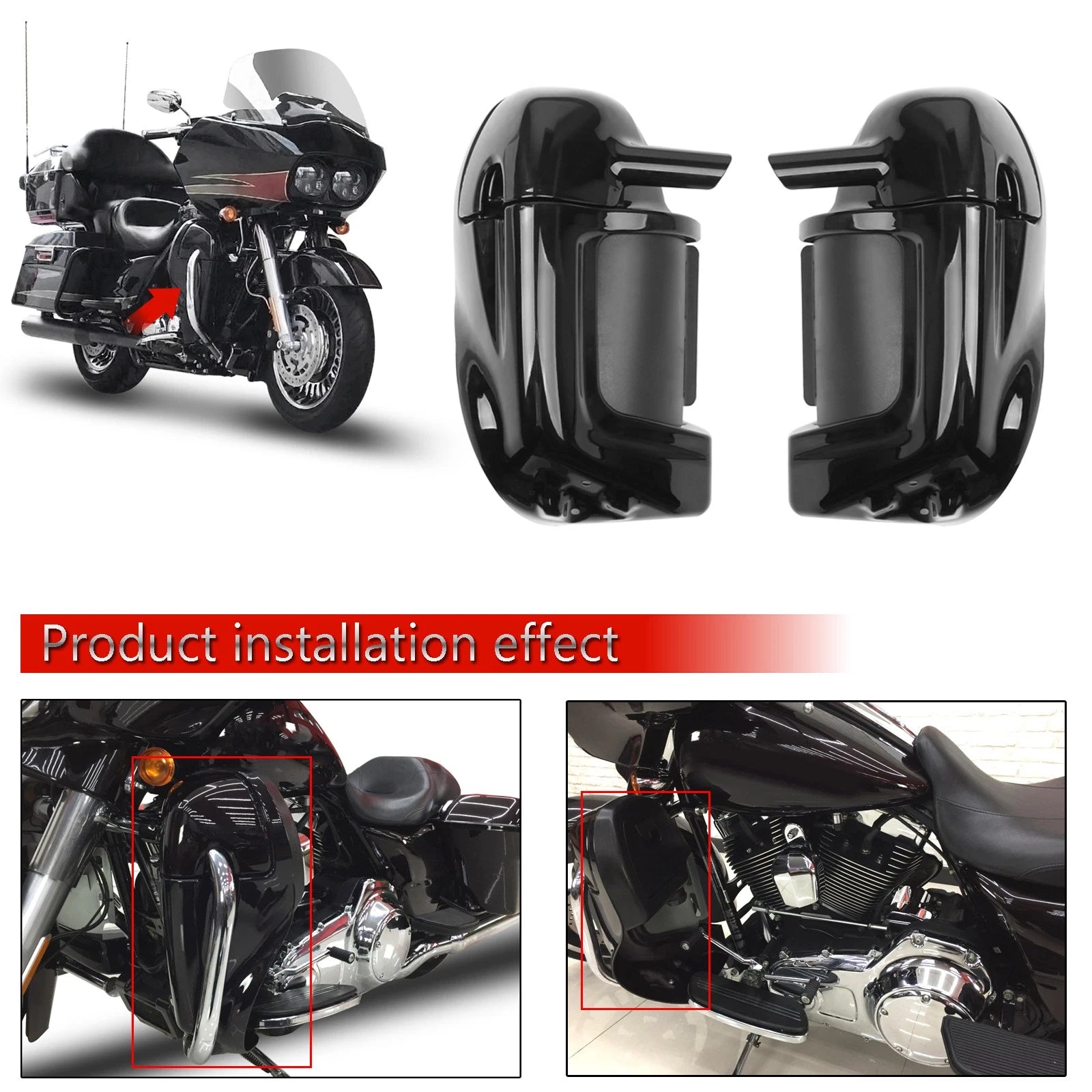 Lower Vented Leg Fairings Glove Box for Harley Road Street Electra Glide (1983–2013)