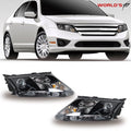 Set of 2 Projector Halogen Headlights for Ford Fusion (2010–2012) Black Housing