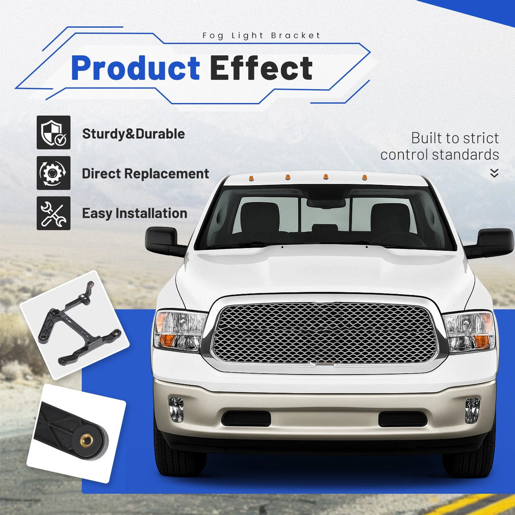 2X Fog Light Bracket Kit for Dodge Ram 1500 (2013–2018)