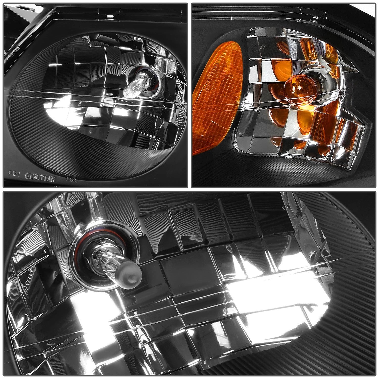 Pair of Black/Amber Side Turn Signal Lights for Chevy Impala (2000–2005)