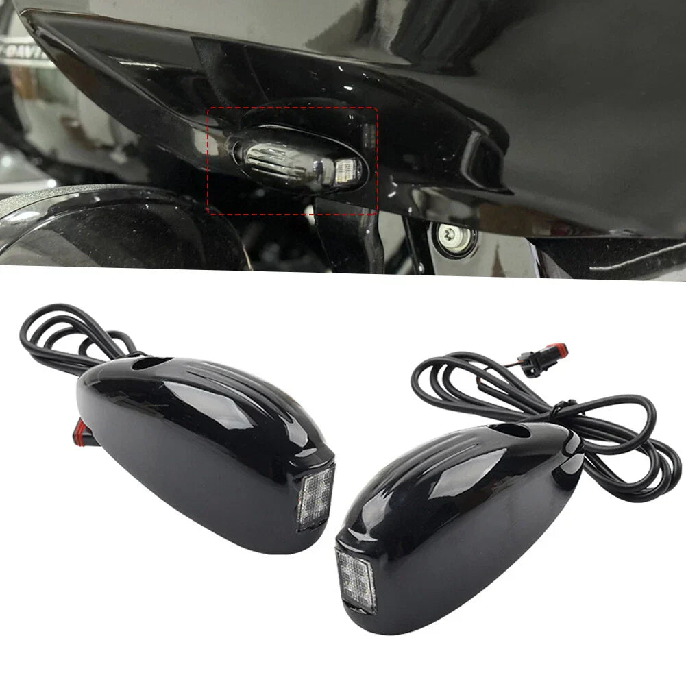 Front Turn Signal Light Black for Harley Road Glide FLTRX FLTRU FLTRK (2015-2024)