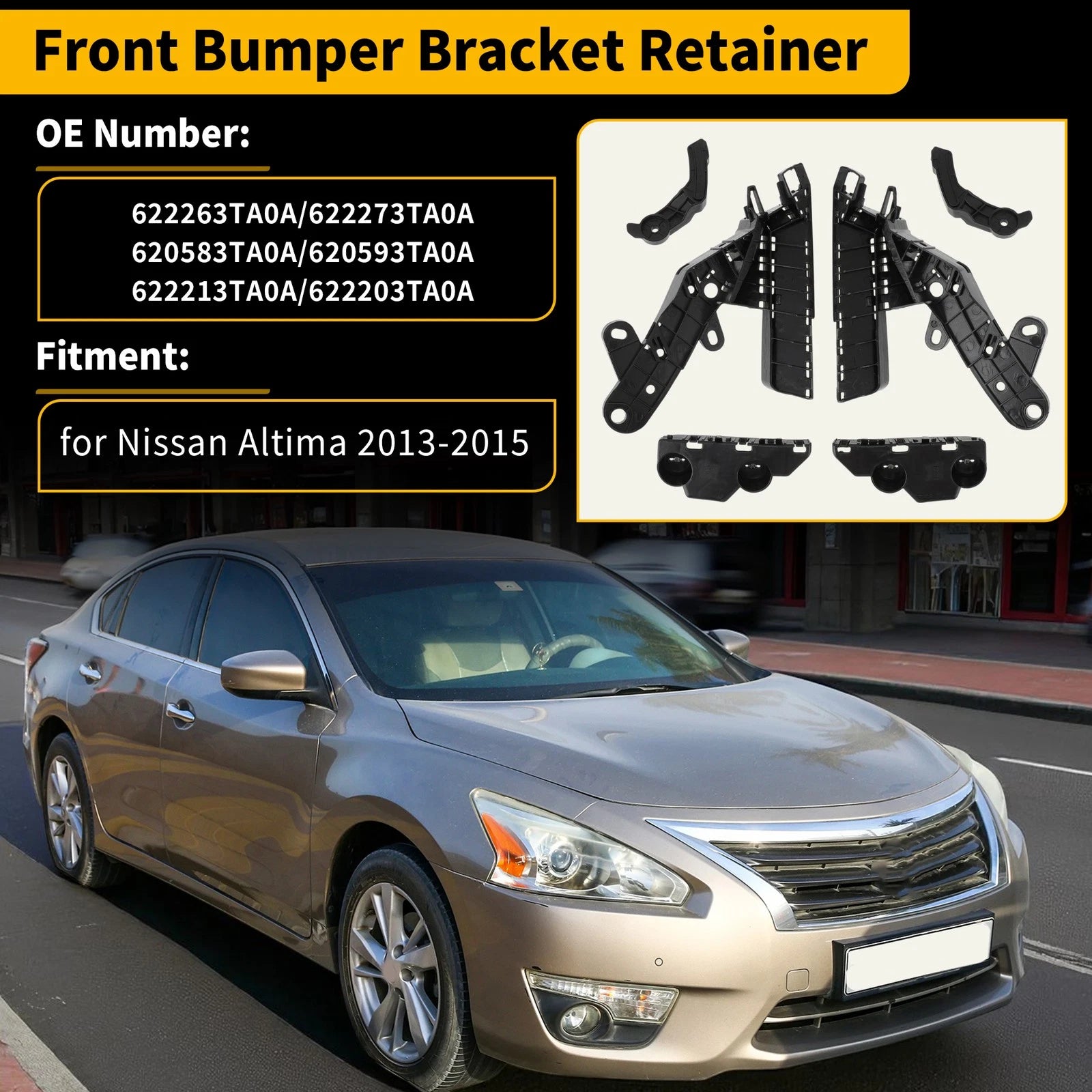 Set of 1 Front Bumper Bracket Retainer for Nissan Altima (No. 620583TA0A/622263TA0A)