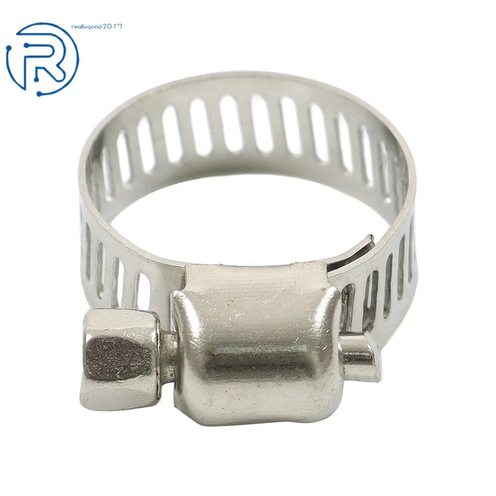 50Pcs Stainless Steel Adjustable Hose Clamp for Fuel Line (1/2"-3/4")