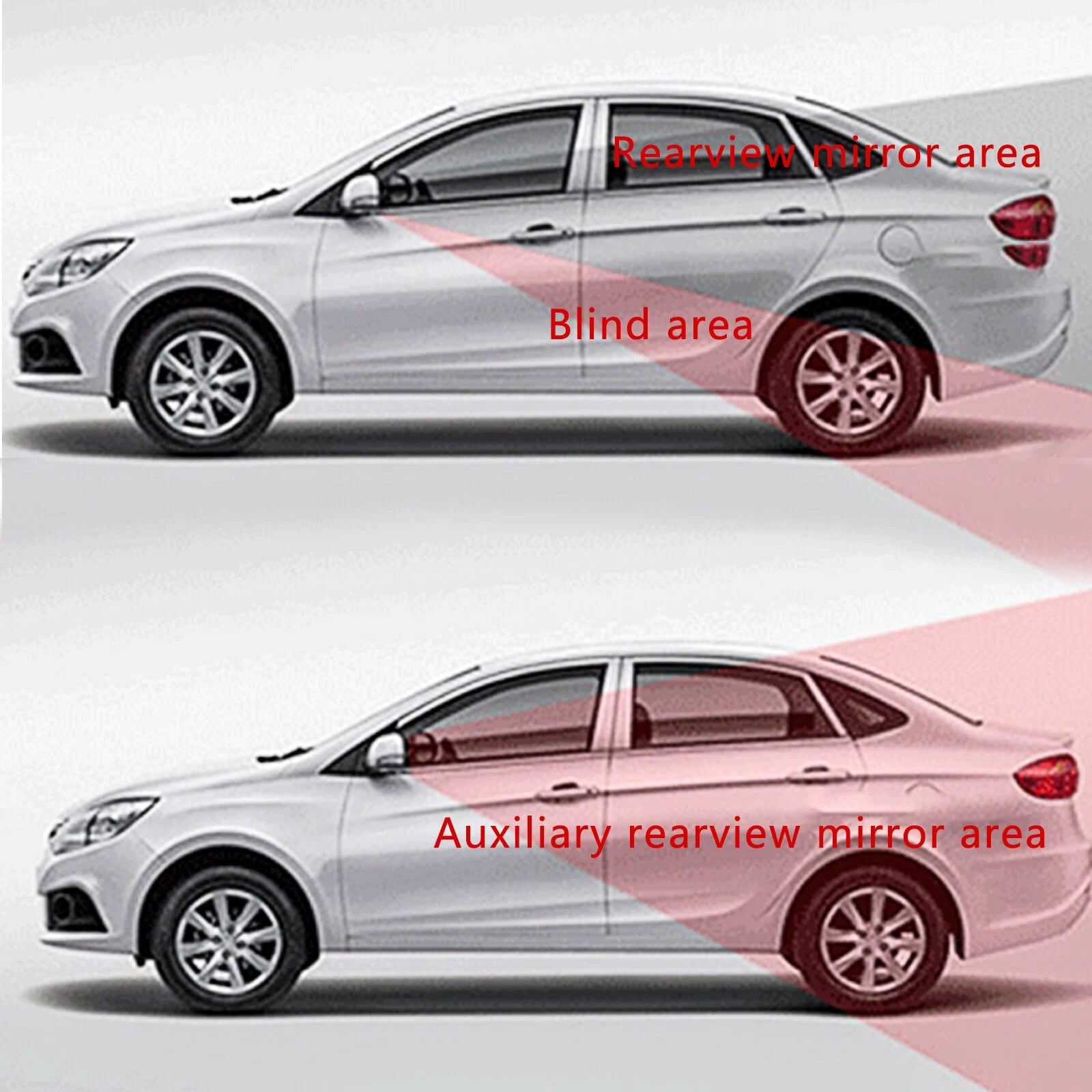 2-Pack Convex Clip-On Half Oval Blind Spot Auxiliary Rear View Mirrors for (2019-2024)