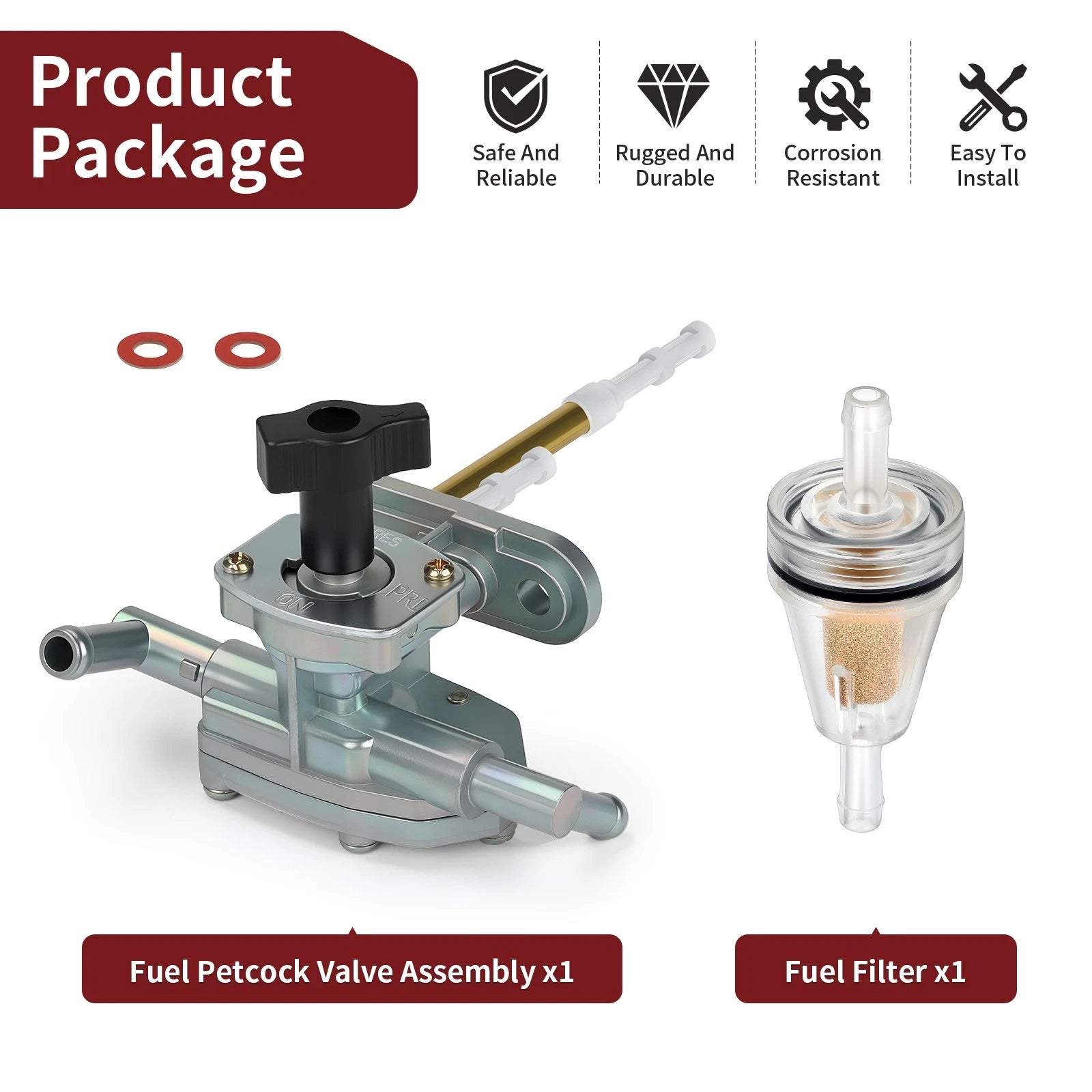 Fuel Gas Valve Petcock for Suzuki QuadSport 400 Z LT-Z400 LT-Z400Z (2003–2008)