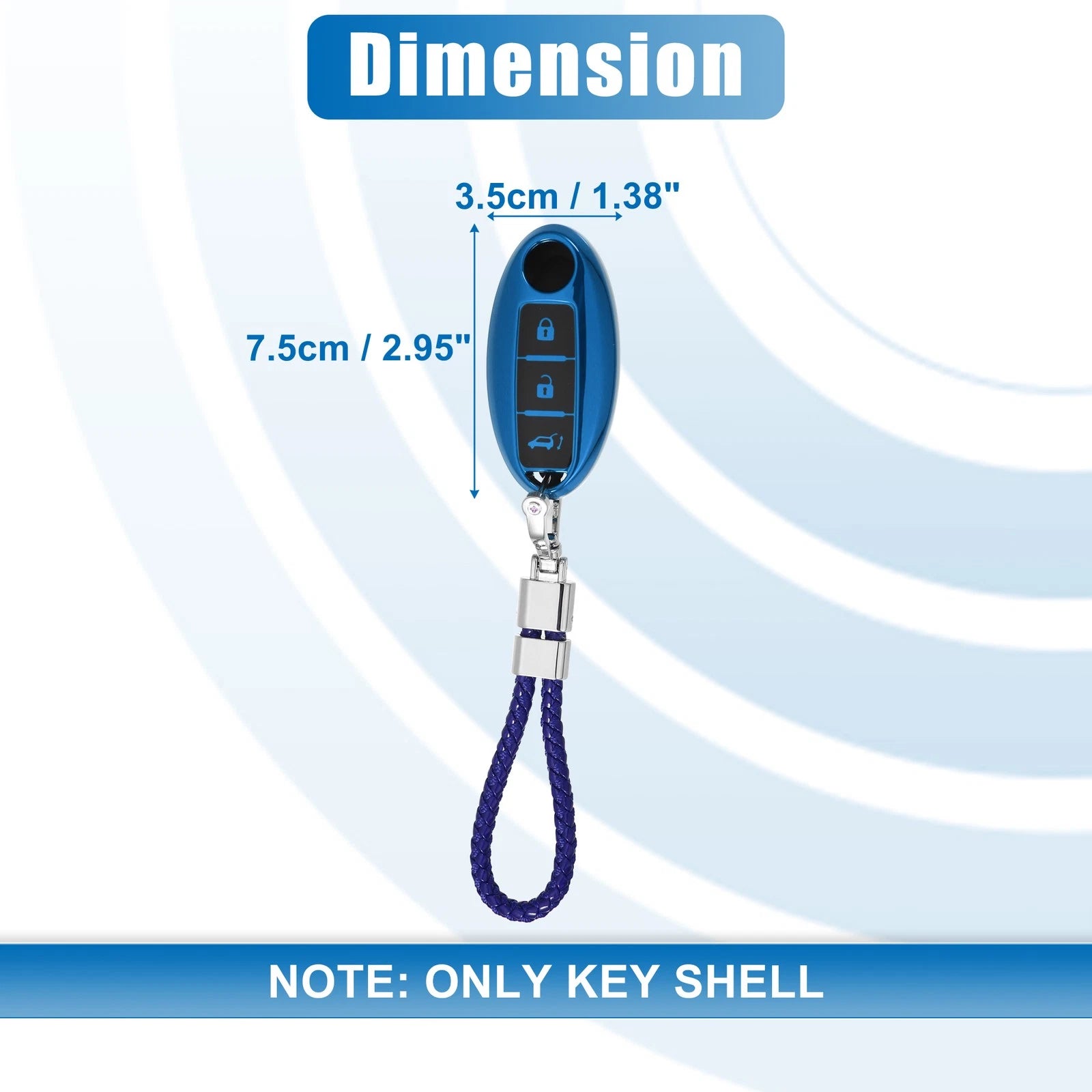 TPU 3 Button Key Fob Case Cover for Nissan (with Key Rings Kit)