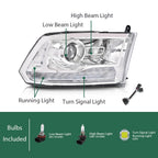 LED Projector Headlights for Ram 1500 2500 3500 (2009–2018) Chrome