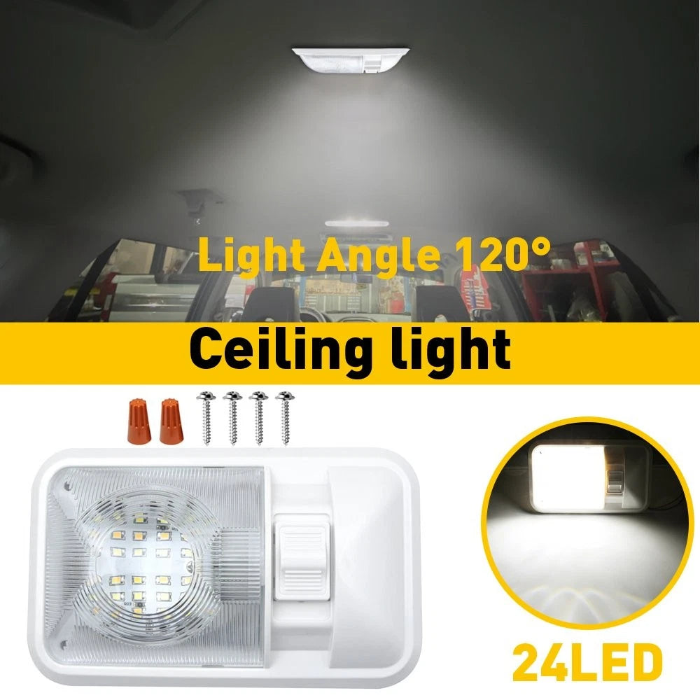 LED Ceiling Light for RV Boat Camper Trailer (11V 18V 24 LEDs 300LM)