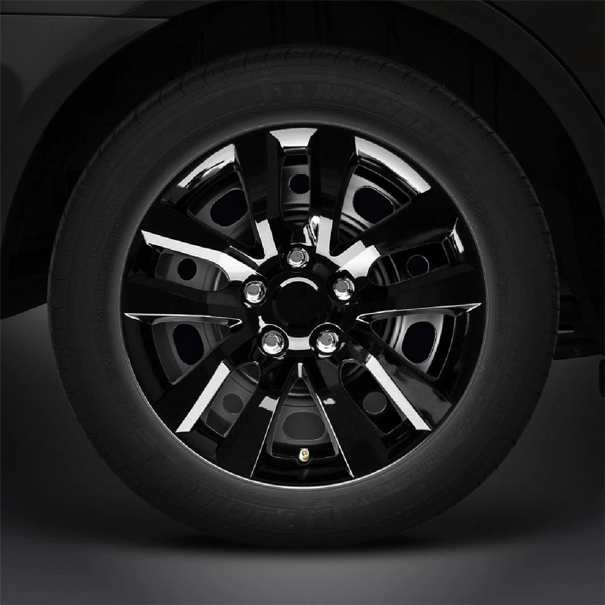 16" 4pc Gloss Black Hubcaps/Wheel Covers for Steel Wheels 'Altima' Style (Set of