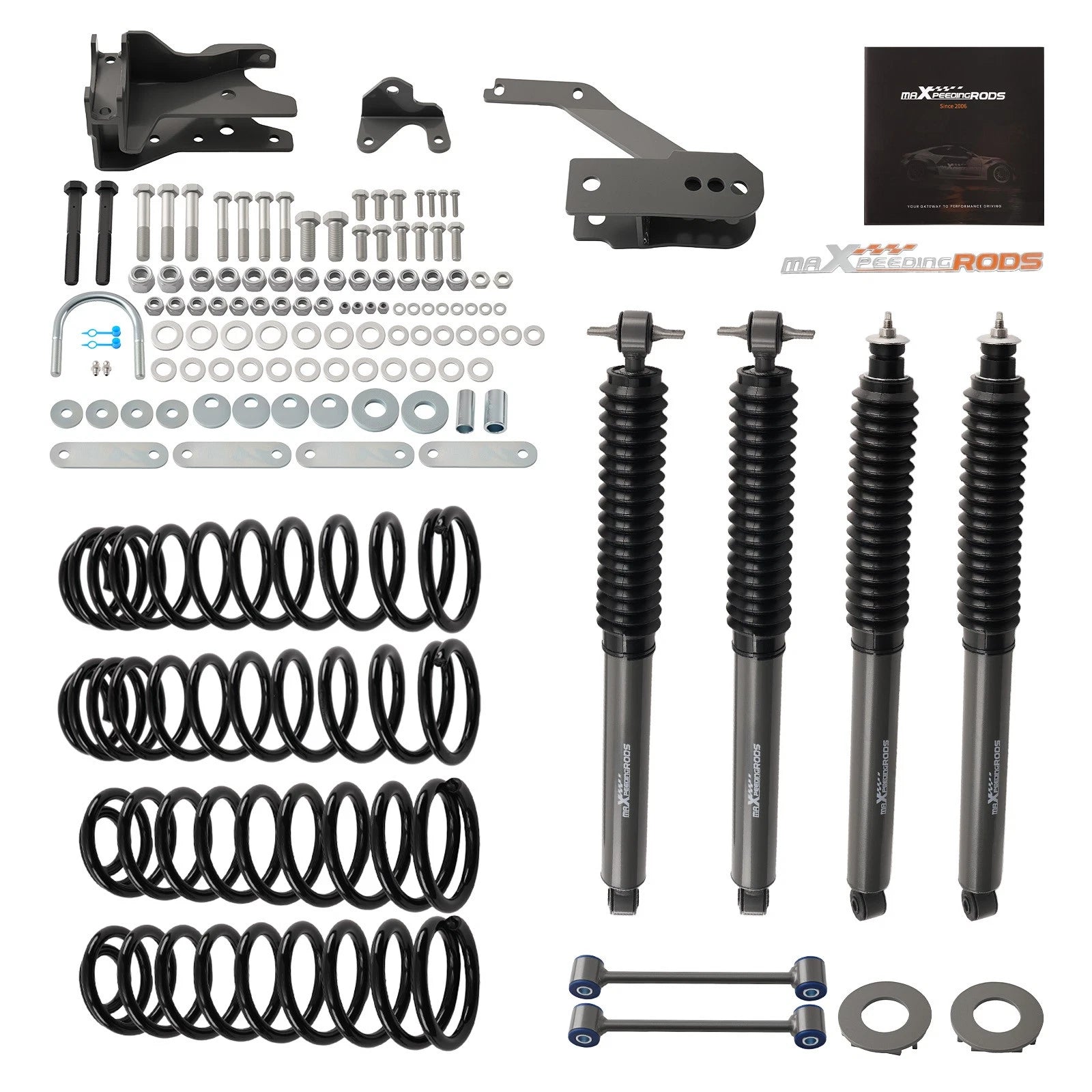 4" Lift Kit Front Rear for Jeep Wrangler Unlimited 2007–2018 Shocks