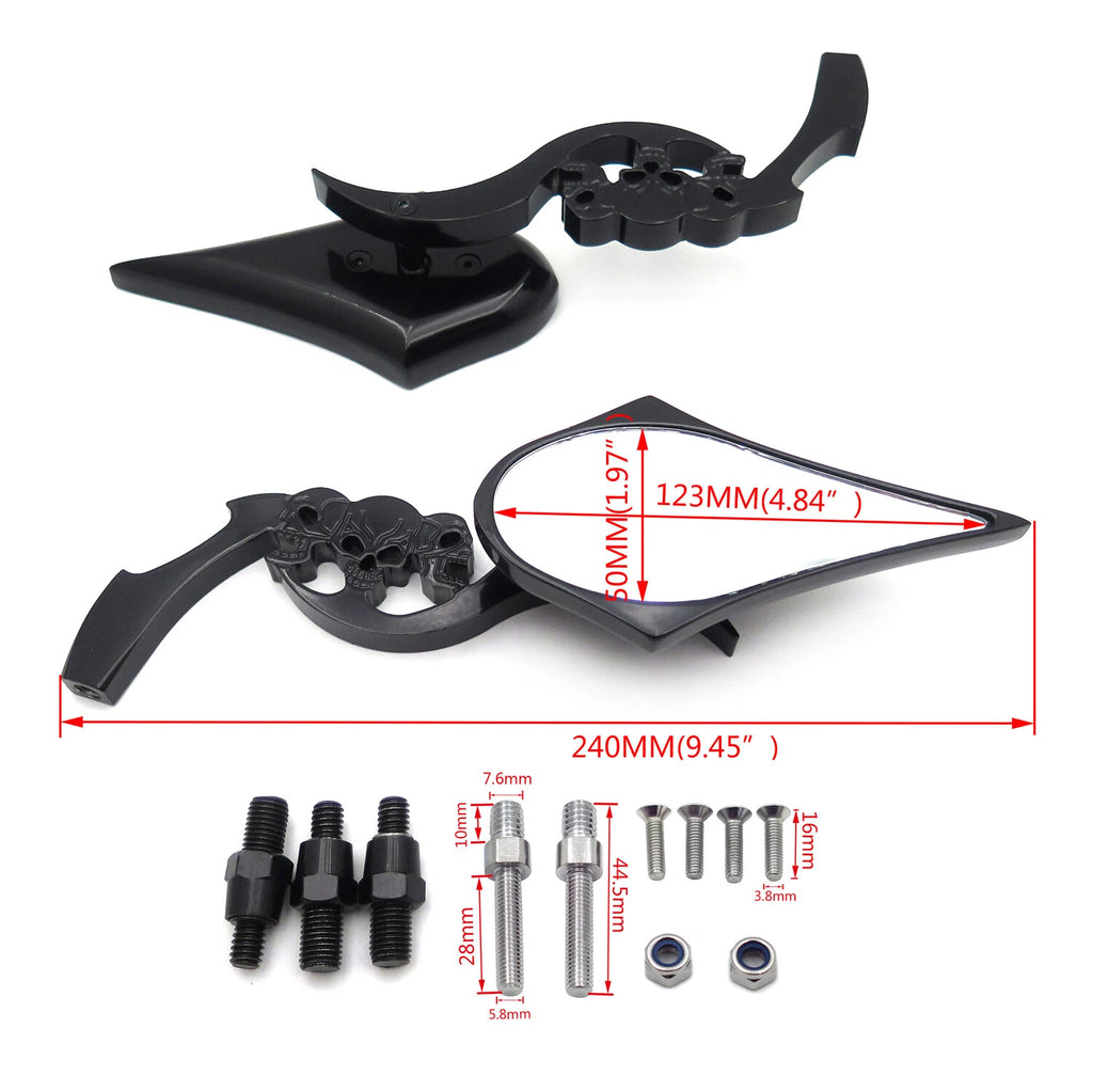 Skull Blade Mirror for Honda CBR, Kawasaki Ninja, Yamaha YZF, Suzuki Hayabusa (1999–2007)
