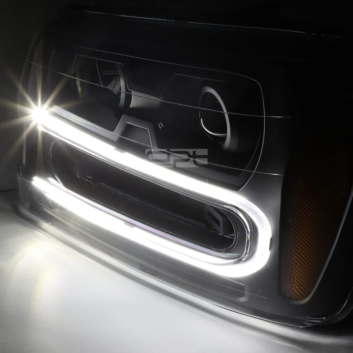 LED DRL Projector Headlight Pair for Chevy Trailblazer (2002–2009)