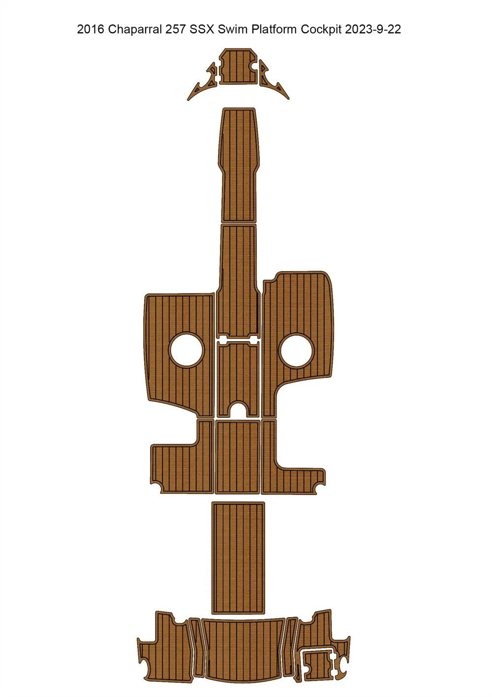 EVA Foam Faux Teak Floor Pad for Chaparral 257 SSX (2016)