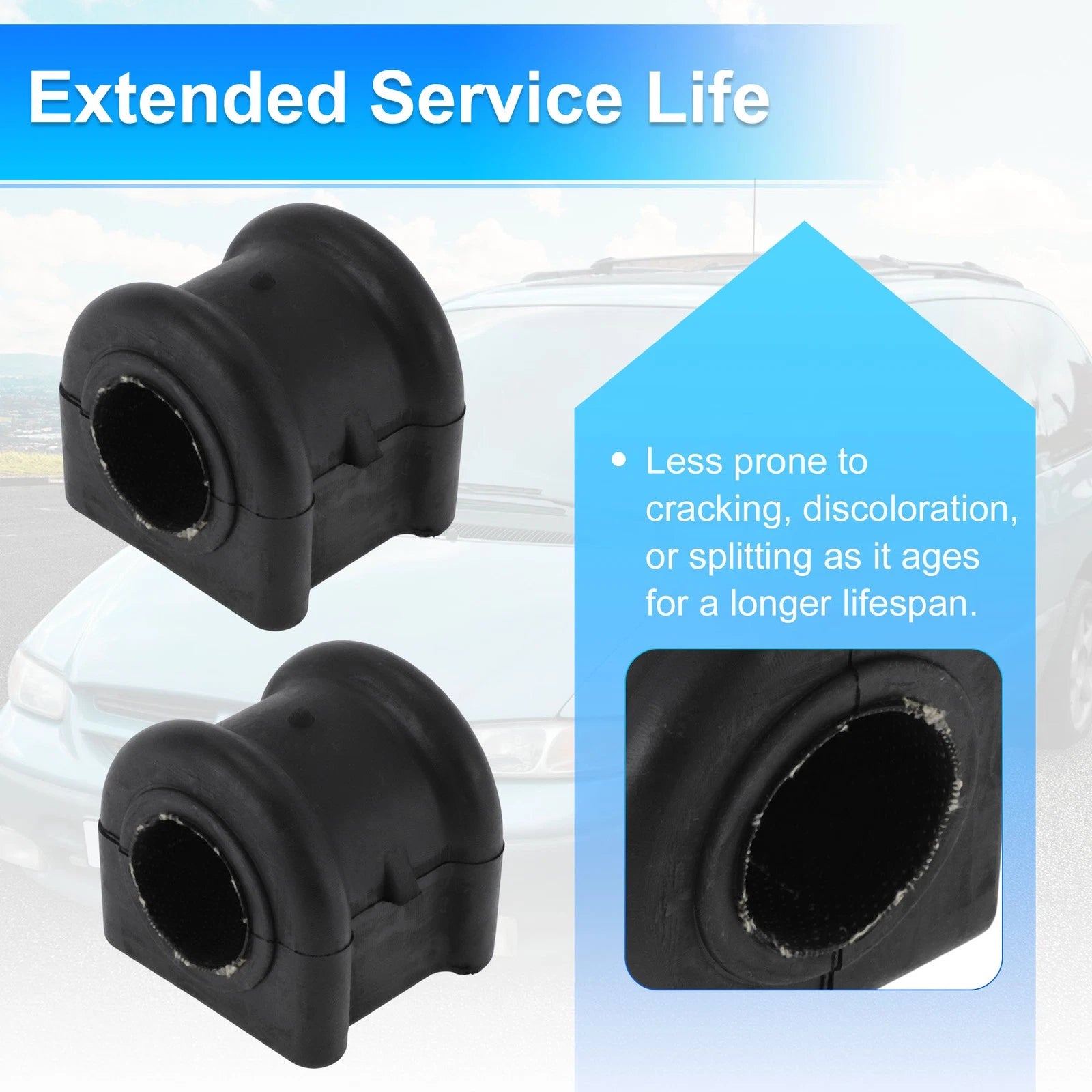 2X Stabilizer Sway Bar Bushing Kit for Dodge Dakota (2005) No.K7353 Rubber Black