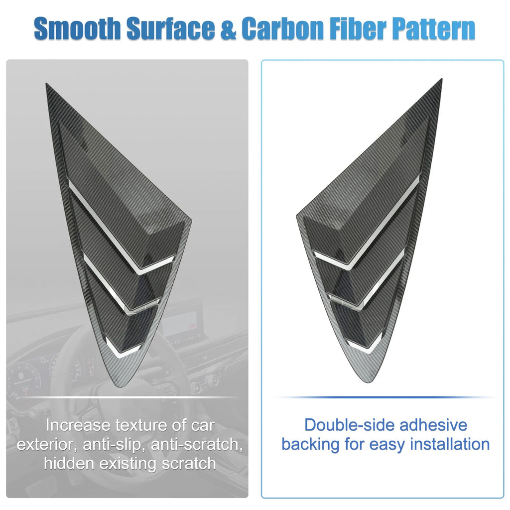 Pair of Rear Side Window Louver Shades for Hyundai Sonata DN8 (2020–2022) Black